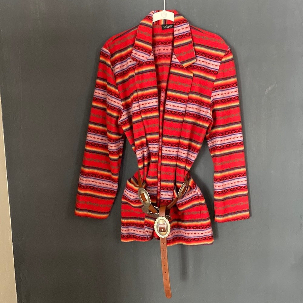 Red Southwest light weight wool coat/blazer. Not ForSale.